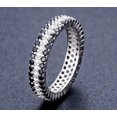 thumbnail image 1 of Round Cut Black Diamond Eternity Women's Wedding Band Ring 14k White Gold Plated, 1 of 4