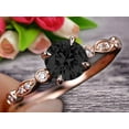thumbnail image 1 of Round Cut Black Diamond Moissanite Engagement ring Classic Vintage Style 1.50 Carat Art Deco ring on 10k Rose Gold, 1 of 5