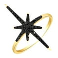 thumbnail image 1 of AFFY Round Cut Black Natural Diamond (0.26 Cttw) Northern Star Ring In 10K Solid Yellow Gold,Ring Size: 11, 1 of 1
