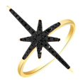 thumbnail image 1 of AFFY Round Cut Black Natural Diamond (0.26 Cttw) Northern Star Ring In 10K Solid Yellow Gold,Ring Size: 14, 1 of 1