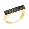 thumbnail image 1 of AFFY Round Cut Black Natural Diamond (0.30 Cttw) Pave Set Band Ring In 10K Solid Yellow Gold,Ring Size: 7, 1 of 1