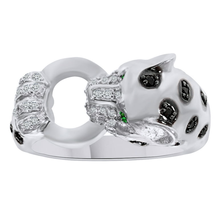White gold 2025 panther ring