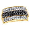 thumbnail image 1 of AFFY Round Cut Black & White Natural Diamond Anniversary Ring in 10k Yellow Gold, 1 of 1