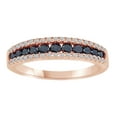 thumbnail image 1 of AFFY Round Cut Black & White Natural Diamond Band Ring In 14K Solid Rose Gold, 1 of 1