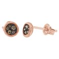 thumbnail image 1 of AFFY Round Cut Brown Natural Diamond Stud Earrings In 14K Solid Rose Gold (0.12 Ct), 1 of 1