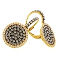 thumbnail image 1 of AFFY Round Cut Brown & White Natural Diamond Drop Dangle Earrings In 14K Solid Yellow Gold (1.14 Ct), 1 of 1