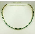 thumbnail image 1 of Round Cut CZ Green Emerald and Diamond Tennis Necklace 14K Gold Plated, CZ tennis necklace , velentine gift for women, 1 of 2