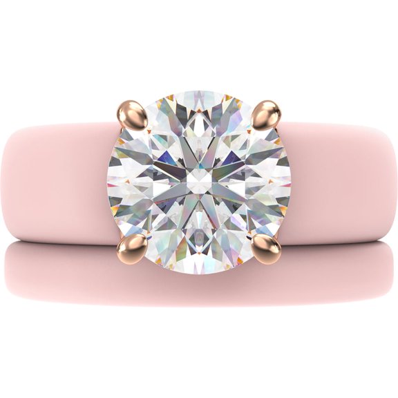 Round Cut CZ Silicone Ring Set for Women, Stackable 2-Ring Set, 7 mm Round Cut CZ | Patented Design - GlowStone Collection