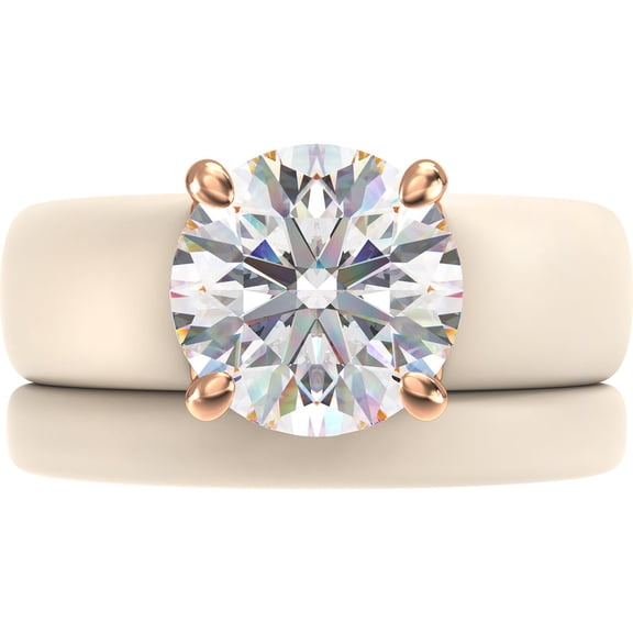 Round Cut CZ Silicone Ring Set for Women, Stackable 2-Ring Set, 7 mm Round Cut CZ | Patented Design - GlowStone Collection