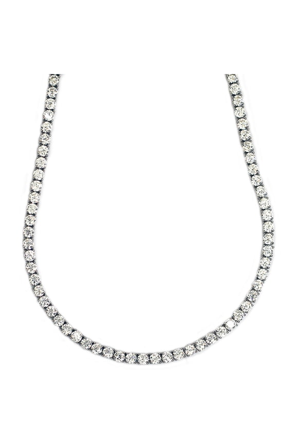 Round Cut CZ Tennis Necklace in 18k Platinum