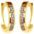 thumbnail image 1 of Round Cut Champagne Natural Diamond Hoop Earrings In 14K Solid Yellow Gold (0.7 Ct), 1 of 1