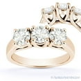 thumbnail image 1 of Round Cut Charles & Colvard Forever Brilliant Moissanite 3-Stone Engagement Ring in 14k Rose Gold, 1 of 5