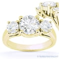 thumbnail image 1 of Round Cut Charles & Colvard Forever Brilliant Moissanite 3-Stone Engagement Ring in 14k Yellow Gold, 1 of 4