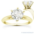 thumbnail image 1 of Round Cut Charles & Colvard Moissanite 6-Prong Knife-Edge Solitaire Engagement Ring in 14k Yellow Gold, 1 of 5