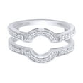 thumbnail image 1 of Round Cut Cubic Zirconia 10k White Gold Curve Wrap Solitaire Enhancer Guard Ring Size - 4.5, 1 of 3