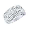 thumbnail image 1 of AFFY Round Cut Cubic Zirconia Cluster Engagement Band Ring in 14k White Gold Over Sterling Silver Size - 5.5, 1 of 1