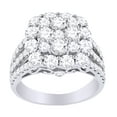 thumbnail image 1 of AFFY Round Cut Cubic Zirconia Cluster Engagement Ring in 14k White Gold Over Sterling Silver (7 Cttw) Size - 10, 1 of 1