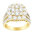 thumbnail image 1 of AFFY Round Cut Cubic Zirconia Cluster Engagement Ring in 14k Yellow Gold Over Sterling Silver (7 Cttw) Size - 4.5, 1 of 1
