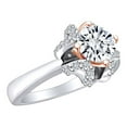 thumbnail image 1 of AFFY Round Cut Cubic Zirconia Cluster Ring In 14K White Gold Over Sterling Silver Ring Size-9.5, 1 of 1