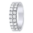 thumbnail image 1 of AFFY Round Cut Cubic Zirconia Double Row Eternity Band Ring in 14k White Gold Over Sterling Silver (1 Cttw), 1 of 1