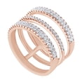 thumbnail image 1 of AFFY Round Cut Cubic Zirconia Five Row Ring in 14k Rose Gold Over Sterling Silver, Ring Size - 9, 1 of 1