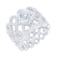 thumbnail image 1 of AFFY Round Cut Cubic Zirconia Looping Design Wide Band Ring in 14k White Gold Over Sterling Silver (3.57 Cttw), 1 of 1