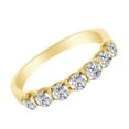 thumbnail image 1 of AFFY Round Cut Cubic Zirconia Seven Stone Band Ring in 14k Yellow Gold Over Sterling Silver (1 Cttw), 1 of 1