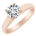 thumbnail image 1 of AFFY Round Cut Cubic Zirconia Solitaire Engagement Ring in 14k Rose Gold Over Sterling Silver (1 Cttw) Size - 8, 1 of 1
