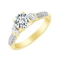 thumbnail image 1 of AFFY Round Cut Cubic Zirconia Solitaire Engagement Ring in 14k Yellow Gold Over Sterling Silver (1.49 Cttw) Size - 11.5, 1 of 1
