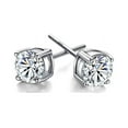 thumbnail image 1 of PJ Jewelry Round Cut White Cubic Zirconia Earrings, White Gold, 1 of 4