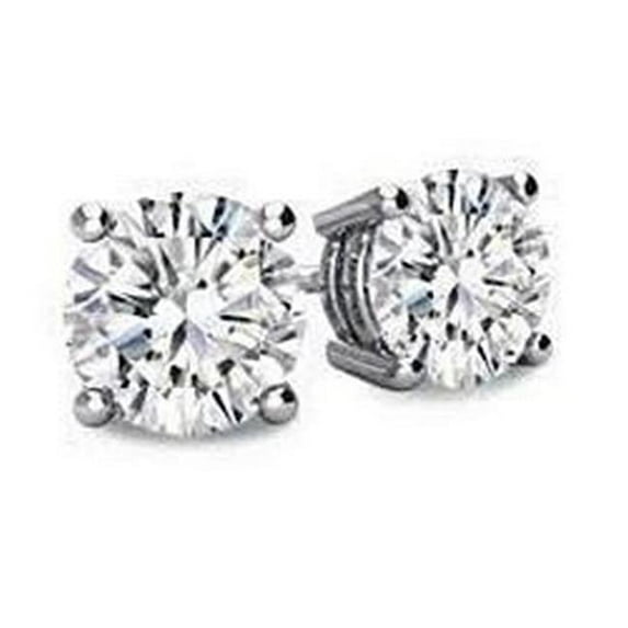Round Cut Diamond 2.30 CT Solid Stud Earrings, 14K White Gold