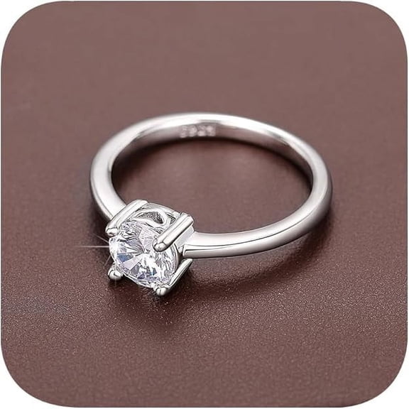 Round Cut Fake Diamond Engagement Rings,Cubic Zirconia Wedding Band Infinity Promise Rings for Women's