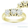 thumbnail image 1 of Round Cut Forever Brilliant Moissanite 3-Stone Engagement Ring in 14k Yellow Gold, 1 of 5