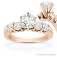 thumbnail image 1 of Round Cut Forever Brilliant Moissanite 5-Stone Engagement Ring in 14k Rose Gold, 1 of 5