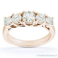 thumbnail image 1 of Round Cut Forever Brilliant Moissanite 5-Stone Trellis Wedding Ring in 14k Rose Gold, 1 of 4