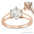 thumbnail image 1 of Round Cut Forever Brilliant Moissanite 6-Prong Trellis Solitaire Engagement Ring in 14k Rose Gold, 1 of 4