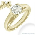thumbnail image 1 of Round Cut Forever Brilliant Moissanite Half-Bezel Solitaire Engagement Ring in 14k Yellow Gold, 1 of 4