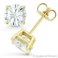 thumbnail image 1 of Round Cut Forever ONE 4-Prong Basket Pushback Stud Earrings in 14k Yellow Gold, 1 of 2