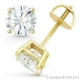 thumbnail image 1 of Round Cut Forever ONE 4-Prong Basket Screwback Stud Earrings in 14k Yellow Gold, 1 of 2