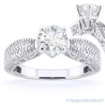 thumbnail image 1 of Round Cut Forever ONE D-E-F Moissanite Antique-Style Solitaire Engagement Ring in 14k White Gold, 1 of 4