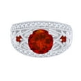 thumbnail image 1 of AFFY Round Cut Garnet & White Cubic Zirconia Engagement Ring in 14k White Gold Over Sterling Silver Ring Size : 9.5, 1 of 1