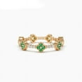 thumbnail image 1 of Round Cut Lab-Created Emerald & Moissanite, Full Eternity Clover Pave Wedding Band Ring – 925 Sterling Silver, Pave Set for Women, Anniversary & Engagement Jewelry, 1 of 6