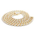 thumbnail image 1 of Round Cut Lab Created Moissanite Diamond 6MM Width Cuban Link Chain Necklace For Men In 14k Yellow Gold Over Sterling Silver 22" Length(Color G-H,Clarity VVS1,5.5 Ct), 1 of 7