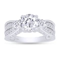thumbnail image 1 of Round Cut Lab Created Moissinate Diamond 3-Stone Wedding Engagement Ring In 14K White Gold Over Sterling Silver(G-H Color,VVS1 Clarity,2.00 Cttw)-8.5, 1 of 8