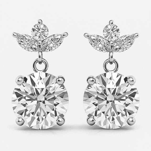 Round Cut Moissanite Earrings | 925 Sterling Silver | Perfect Gift for Women