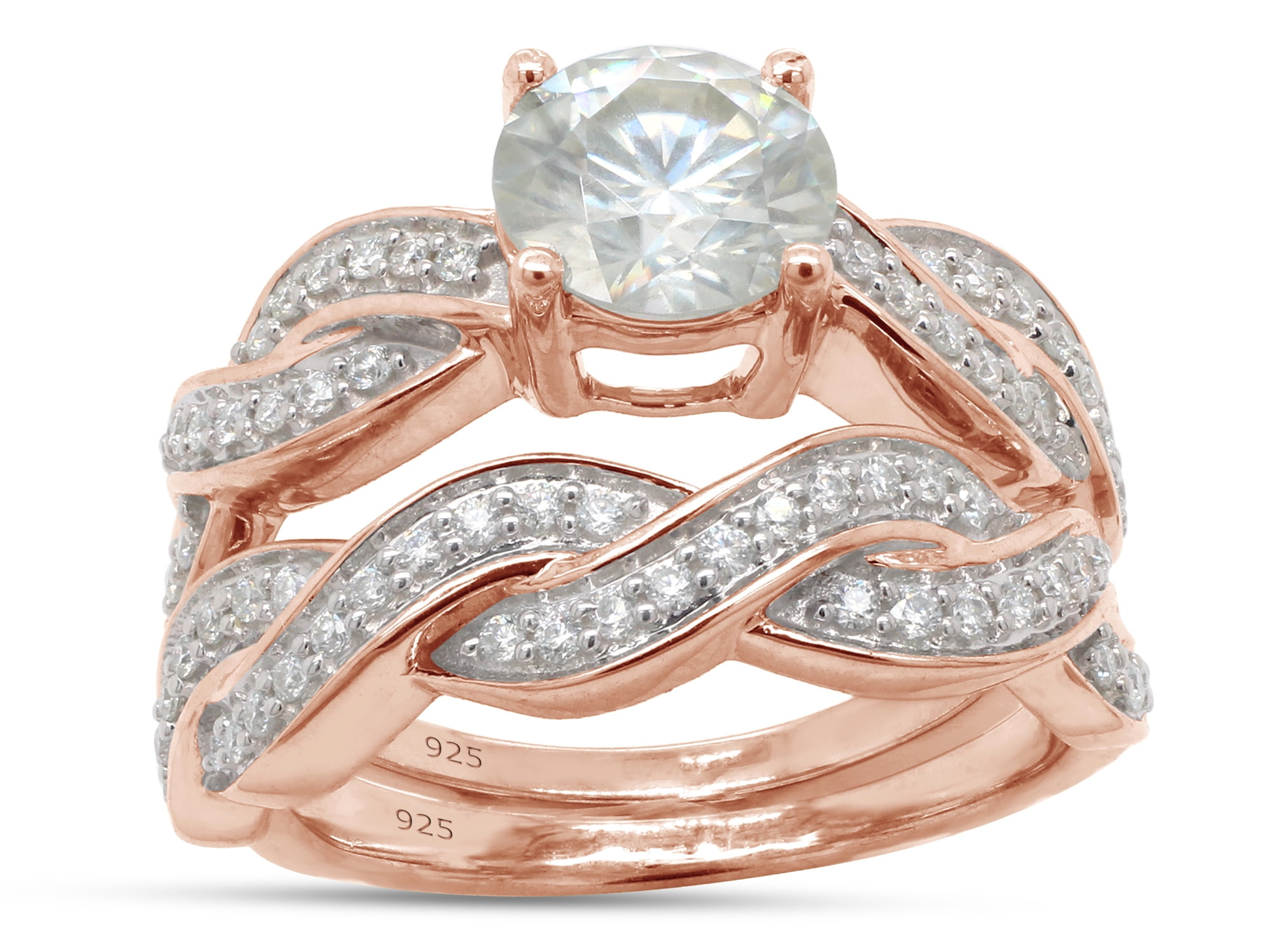 Round Cut Moissanite Lab Created Diamond Solitaire Infinity