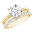 thumbnail image 1 of Rosec Jewels Certified Moissanite Wedding Bridal Ring Set of 2 - D-VS1 Quality 2 Ct Engagement Ring with Band - with Jewelry Box, 10K Yellow Gold, US 8.50, 1 of 9