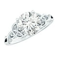 thumbnail image 1 of Rosec Jewels Round Moissanite Solitaire Engagement Ring for Women - 2 Carat - 8 mm - Celtic Knot Ring - D-VS1 Grade Certified, 18K White Gold, US 4.50, 1 of 9