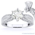 thumbnail image 1 of Round Cut Moissanite by Charles & Colvard Antique-Style Solitaire Engagement Ring in 14k White Gold, 1 of 4
