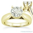 thumbnail image 1 of Round Cut Moissanite by Charles & Colvard Cathedral Solitaire Engagement Ring in Yellow Gold, 1 of 4
